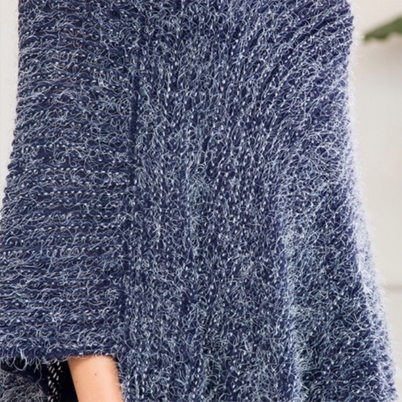 Turtleneck Fringe Poncho - 2 Available Colors NWT - Picture 5 of 6